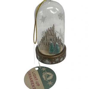 Disney Cinderella Castle Light Up Christmas Ornament Glass Dome Merriest Wishes